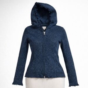 Y2K Arizona double zip knit hoodie — cozy Y2K layering essential 🫐